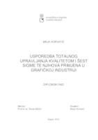 Usporedba totalnog upravljanja kvalitetom i šest sigme te njihova primjena u grafičkoj industriji