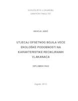 Utjecaj ofsetnog bojila veće ekološke podobnosti na karakteristike recikliranih vlakanaca