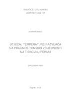 Utjecaj temperature razvijača na prijenos tonskih vrijednosti na tiskovnu formu