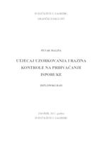 Utjecaj uzorkovanja i razina kontrole na prihvaćanje isporuke