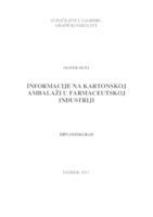 Informacije na kartonskoj ambalaži u farmaceutskoj industriji