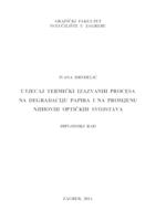 Utjecaj termički izazvanih procesa na degradaciju papira i na promjenu njihovih optičkih svojstava