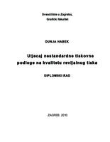 Utjecaj nestandardne tiskovne podloge na kvalitetu revijalnog tiska