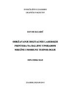 Održavanje digitalnih laserskih printera na daljinu uporabom mrežne i mobilne tehnologije