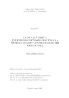 Utjecaj UV dijela elektromagnetskog zračenja na optička svojstva papira različitih gramatura