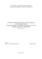 Utjecaj aditiva na kvalitetu otiska u offsetnom tisku