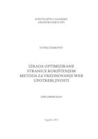 Izrada optimizirane stranice korištenjem metoda za vrednovanje web upotrebljivosti