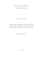 Tehnički aspekti i semantika fotografije krupnog plana