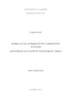 Korelacija subjektivne i objektivne analize kontrole kvalitete novinskog tiska