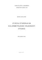 Utjecaj starenja na kolorimetrijeske vrijednosti otisaka