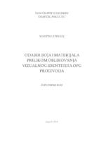 Odabir boja i materijala prilikom oblikovanja vizualnog identiteta OPG proizvoda