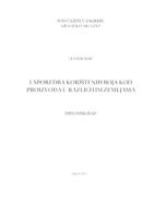 Usporedba korištenih boja kod proizvoda u različitim zemljema