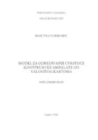 Model za određivanje čvrstoće konstrukcije ambalaže od valovitog kartona