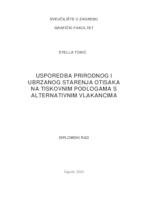 Usporedba prirodnog i ubrzanog starenja otisaka na tiskovnim podlogama s alternativnim vlakancima