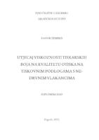 Utjecaj viskoznosti tiskarskih boja na kvalitetu otiska na tiskovnim podlogama s ne-drvnim vlakancima