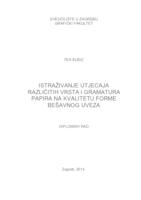 Istraživanje utjecaja različitih vrsta i gramatura papira na kvalitetu forme bešavnog uveza