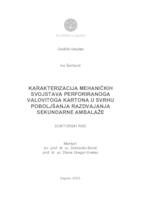 Karakterizacija mehaničkih svojstava perforiranoga valovitoga karona u svrhu poboljšanja razdvajanja sekundarne ambalaže