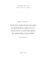 Istraživanje i poboljšanje korisničkog iskustva u softveru za financijsko planiranje i analitiku