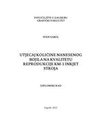 Utjecaj količine nanesenog bojila na kvalitetu reprodukcije KM-1 Inkjet stroja