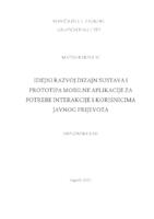 Idejni razvoj dizajn sustava i prototipa mobilne aplikacije za potrebe interakcije s korisnicima javnog prijevoza