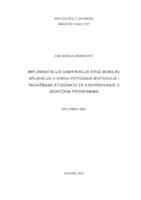 Implementacija gamifikacije kroz mobilnu aplikaciju u svrhu poticanja motivacije i angažmana studenata za usavršavanje u grafičkim programima