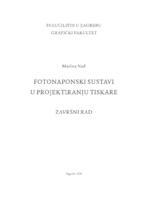 Fotonaponski sustavi u projektiranju tiskare