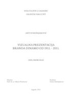 prikaz prve stranice dokumenta Vizualna prezentacija branda Dinamo od 1911. : 2011.