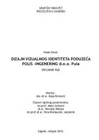 prikaz prve stranice dokumenta Dizajn vizualnog identiteta poduzeća Polis : ingenering d.o.o. Pula