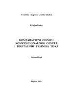 prikaz prve stranice dokumenta Komparativni odnosi konvencionalnog ofseta i digitalnih tehnika tiska