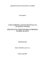 prikaz prve stranice dokumenta Utjecaj profila zaslona računala na kvalitetu otisaka