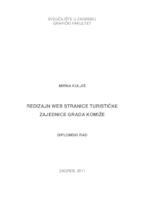 prikaz prve stranice dokumenta Redizajn web stranice turističke zajednice grada Komiže