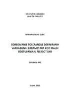 prikaz prve stranice dokumenta Određivanje tolerancije definiranih varijabilnih parametara kod malih odstupanja u fleksotisku