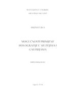 prikaz prve stranice dokumenta Mogućnost primjene holografije u muzejima i galerijama