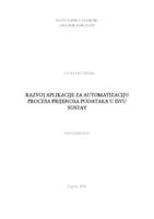 prikaz prve stranice dokumenta Razvoj aplikacije za automatizaciju procesa prijenosa podataka u ISVU sustav