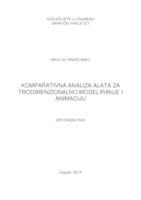 prikaz prve stranice dokumenta Komparativna analiza alata za trodimenzionalno modeliranje i animaciju