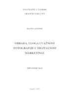 prikaz prve stranice dokumenta Obrada, uloga i važnost fotografije u digitalnom marketingu