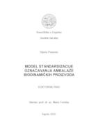 prikaz prve stranice dokumenta Model standardizacije označavanja ambalaže biodinamičkih proizvoda