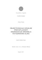 prikaz prve stranice dokumenta Objektivizacija vizualne prihvatljivosti degradacije originala fotografske slike