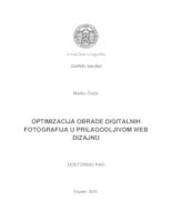 prikaz prve stranice dokumenta Optimizacija obrade digitalnih fotografija u prilagodljivom web dizajnu