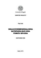 prikaz prve stranice dokumenta Dizajn dvodimenzionalnoga matričnoga bar koda pomoću QR koda