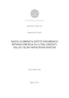 prikaz prve stranice dokumenta Razvoj elemenata zaštite dokumenata separacijom boja za ultraljubičasti, vidljivi i bliski infracrveni spektar