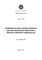 prikaz prve stranice dokumenta Određivanje kvalitativnih kriterija dizajna grafičkog proizvoda u procesu grafičke komunikacije