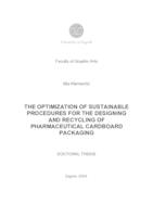 prikaz prve stranice dokumenta The optimization of sustainable procedures for the designing and recycling of pharmaceutical cardboard packaging