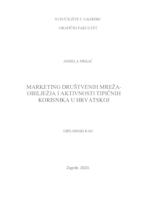 prikaz prve stranice dokumenta Marketing društvenih mreža - obilježja i aktivnosti tipičnih korisnika u Hrvatskoj