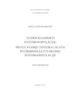 prikaz prve stranice dokumenta Tehnički aspekti fotomanipulacije: Proučavanje tehnika i alata potrebnih za stvaranje fotomanipulacije