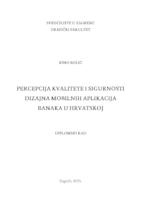 prikaz prve stranice dokumenta Percepcija kvalitete i sigurnosti dizajna mobilnih aplikacija banaka u Hrvatskoj